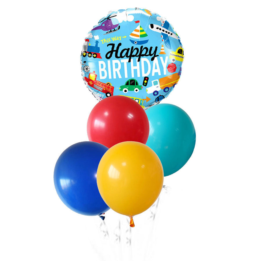 Tranportation Birthday Balloon Bouquet