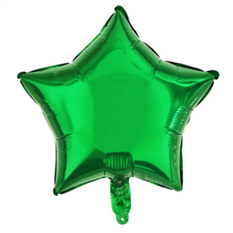 18 inch green foil star helium grade balloon