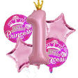 Pink Princess Crown 1st Birthday Balloon Bouquet