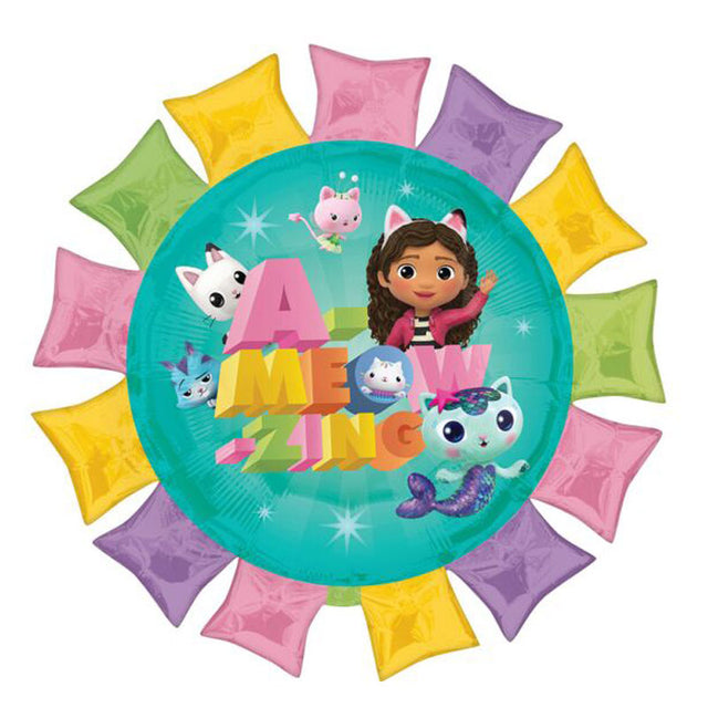 29" Gabby Dollhouse Flower Balloon in pastel colours.