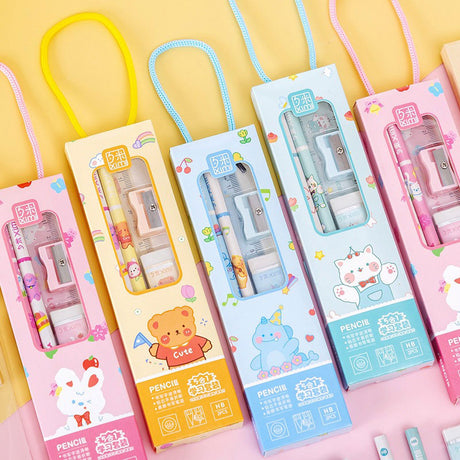 5-Pc Kids Stationeries Set in different cute designs