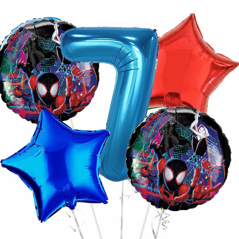 Jumbo Number Spider Verse Balloon Bouquet