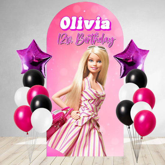 Barbie DIY Birthday Backdrop & Balloon Set