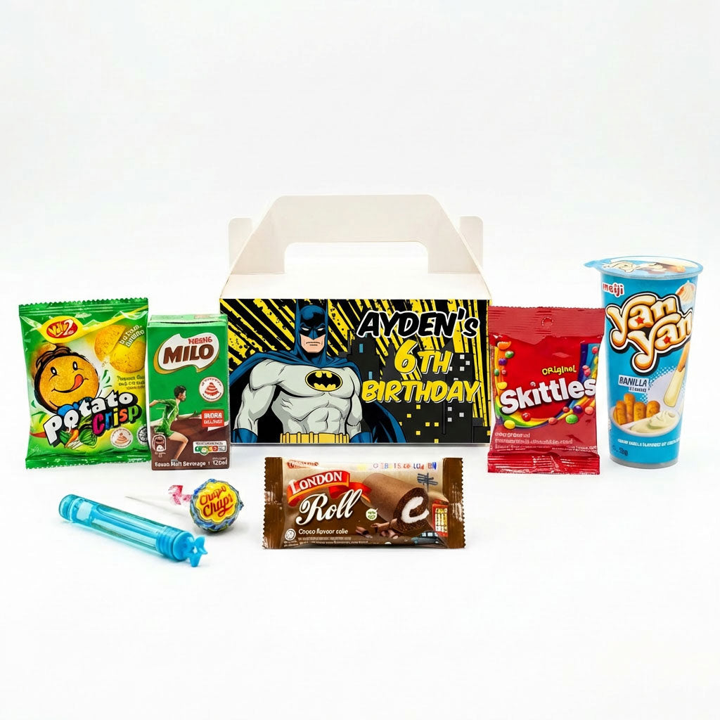 Custom Batman Treat Box with Snack Favours