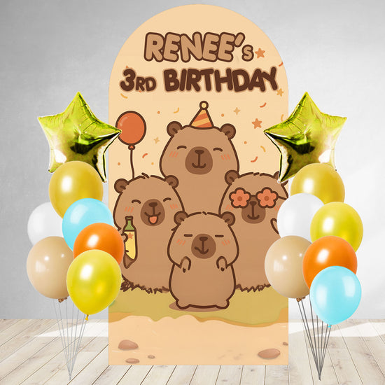 Capybara DIY Birthday Backdrop & Balloon Set