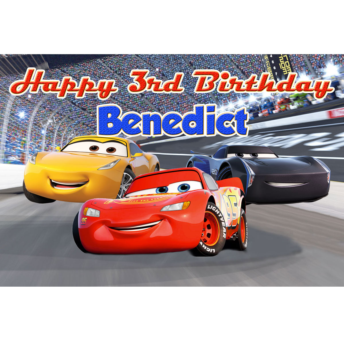 Cars Customised Birthday Backdrop