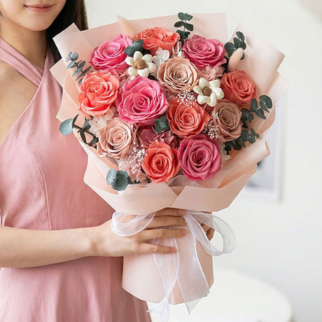 Premium Everlasting Blush Harmony Rose Bouquet