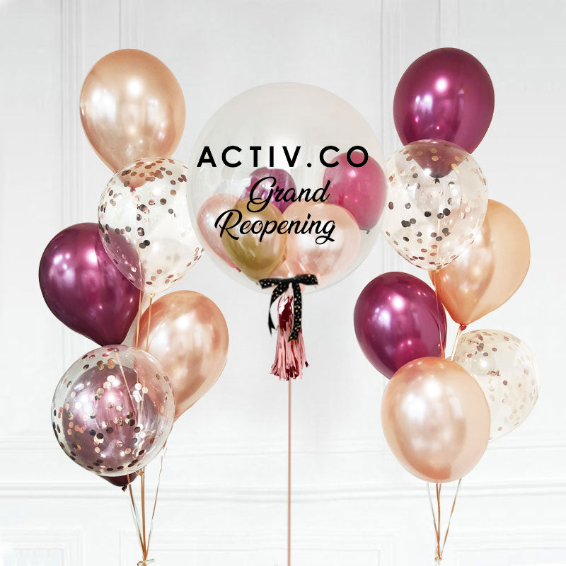 Customised Corporate Bubble Balloon with 2 Balloon Bouquets