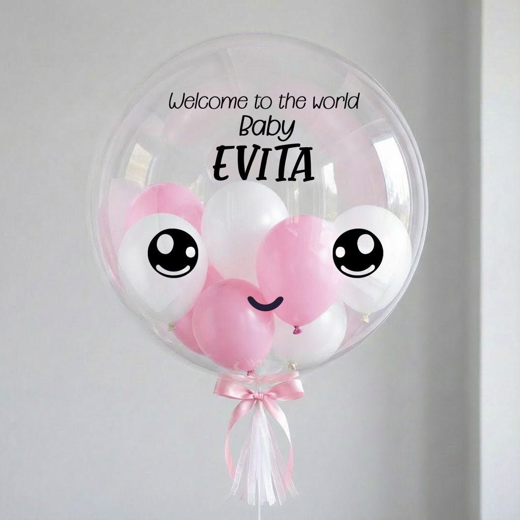 Customised Welcome Baby Girl Balloon