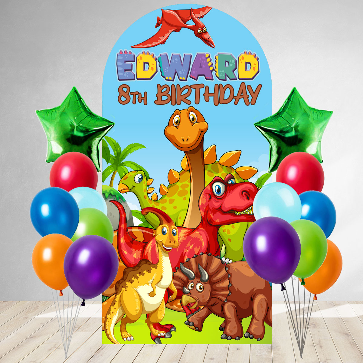 Dinoland DIY Birthday Backdrop & Balloon Set