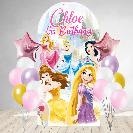 Disney Princess Birthday Backdrop & Balloons