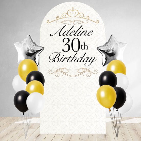 Elegant Ivory DIY Birthday Backdrop & Balloon Set