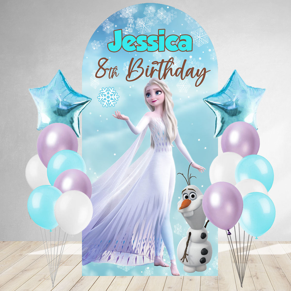 Frozen Elsa DIY Birthday Backdrop & Balloon Set