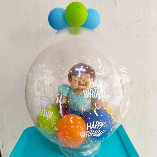 Minecraft Steve Plush Toy in Balloon Gift