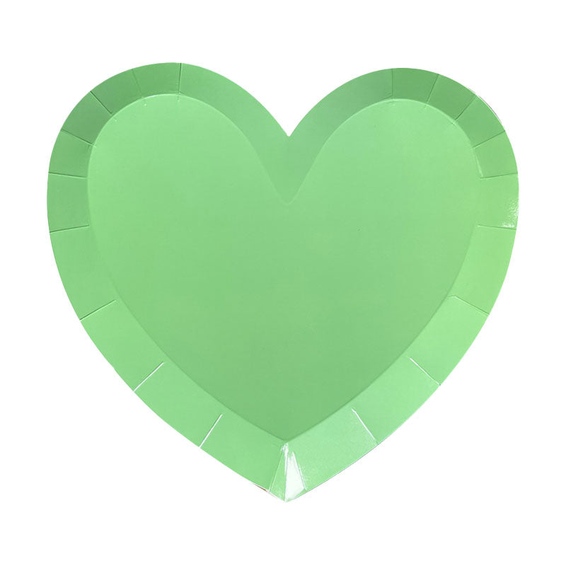 Heart Shaped Green Party Plates