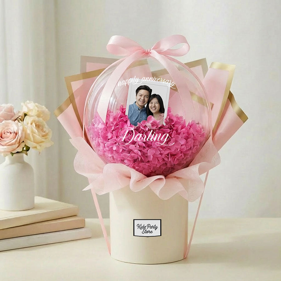 Everlasting Crystal Bloom – Hot Pink Hydrangea | Preserved Flower Gift