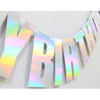 Iridescent Happy Birthday Banner is what you need for a mermaid theme party