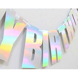 Iridescent Happy Birthday Banner is what you need for a mermaid theme party