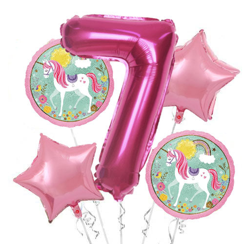 Jumbo Number Unicorn Balloon Bouquet