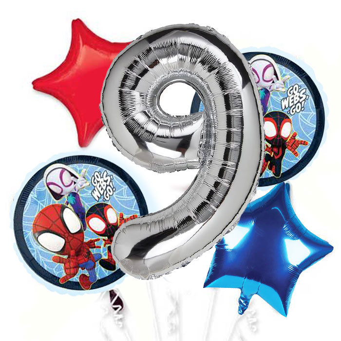 Jumbo Number Amazing Spidey Balloon Bouquet