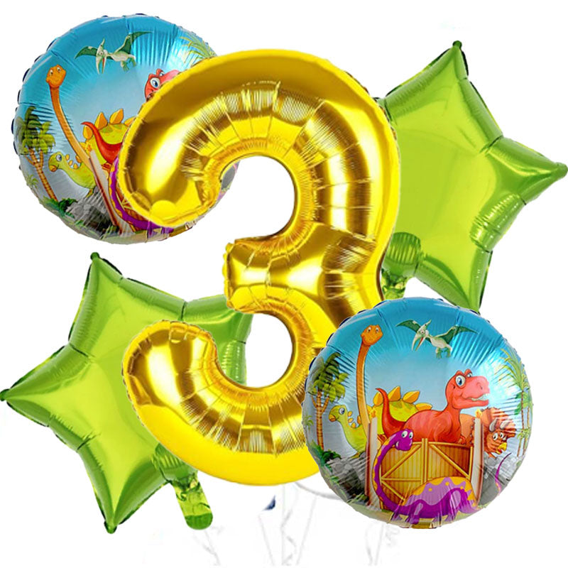 Jumbo Number balloon in dinosaur theme.