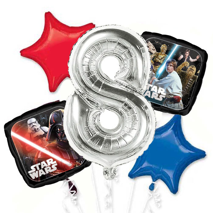 Jumbo Number Star Wars Balloon Bouquet