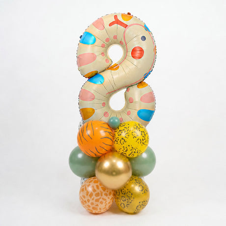 Cute Jungle Animal Number Balloon Column