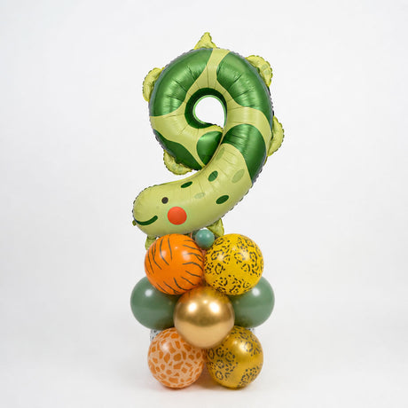 Cute Jungle Animal Number Balloon Column