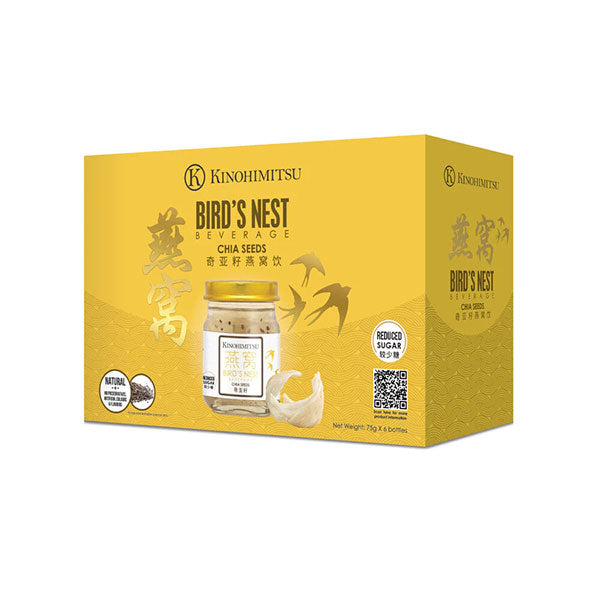 KINOHIMITSU Bird's Nest Beverage With Chia Seeds Bottle 75g x 6s