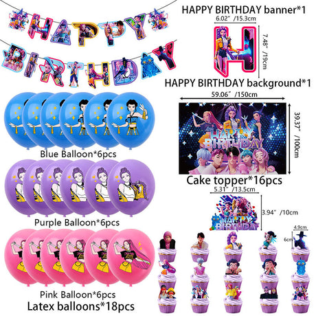 K-Pop Demon Hunters Birthday Party Kit