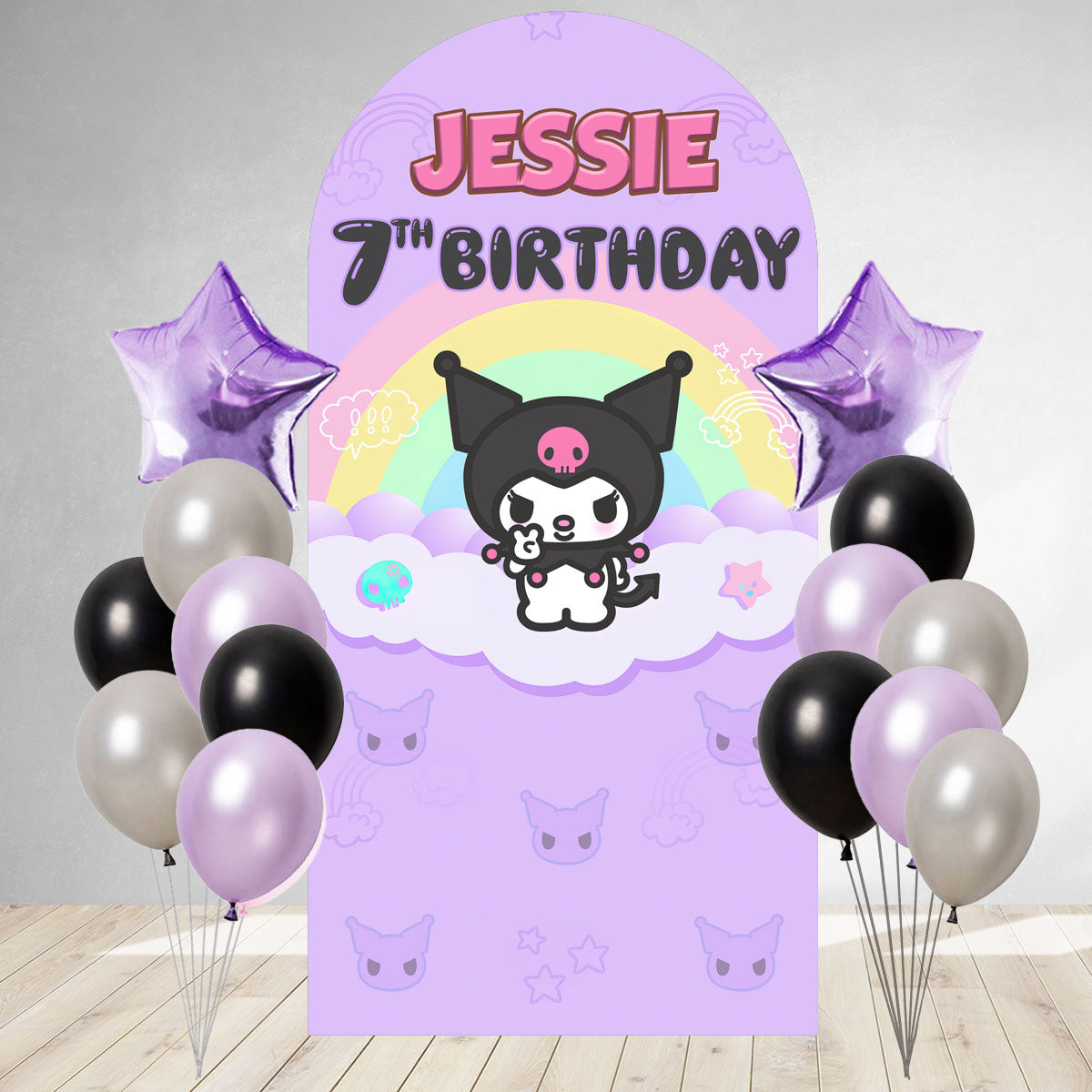 Kuromi DIY Birthday Backdrop & Balloon Set