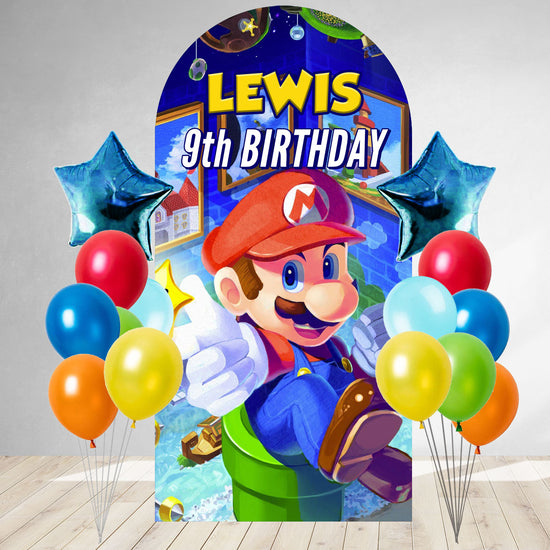 Mario DIY Birthday Backdrop & Balloon Set