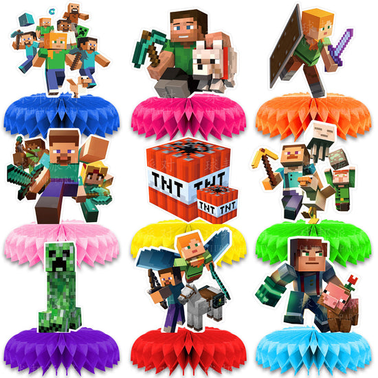 Minecraft Table Decorating Kit for your birthday dessert table decoration.