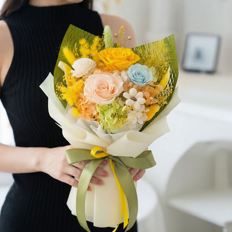 Eternal Pastel Trio Rose Preserved Flower Bouquet