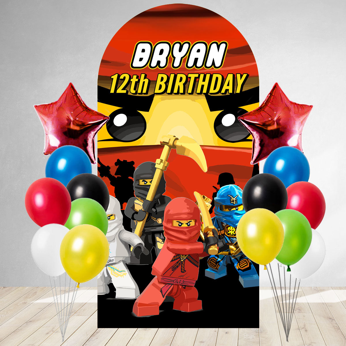 Ninjago DIY Birthday Backdrop & Balloon Set