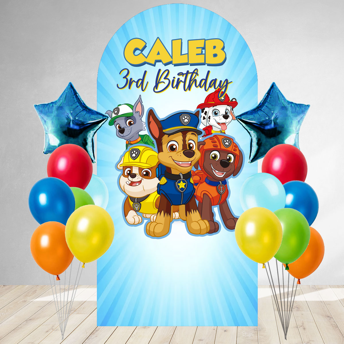 Paw Patrol Blue DIY Birthday Backdrop & Balloon Set