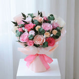 Premium Everlasting Blush Garden Rose Bouquet