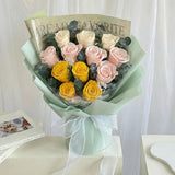 Premium Everlasting Sunshine Blush Rose Bouquet