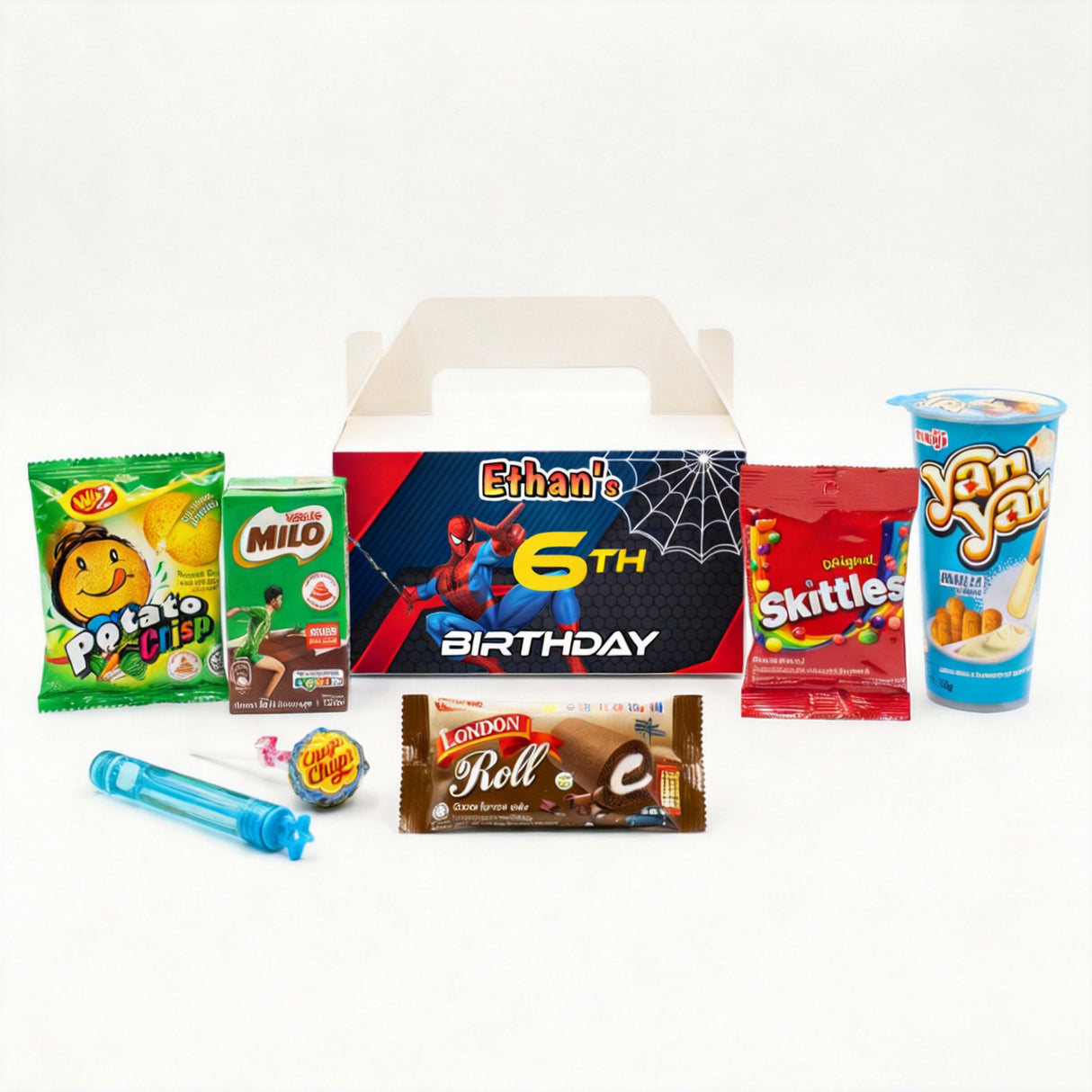 Custom Spiderman Treat Box with Snack Favours