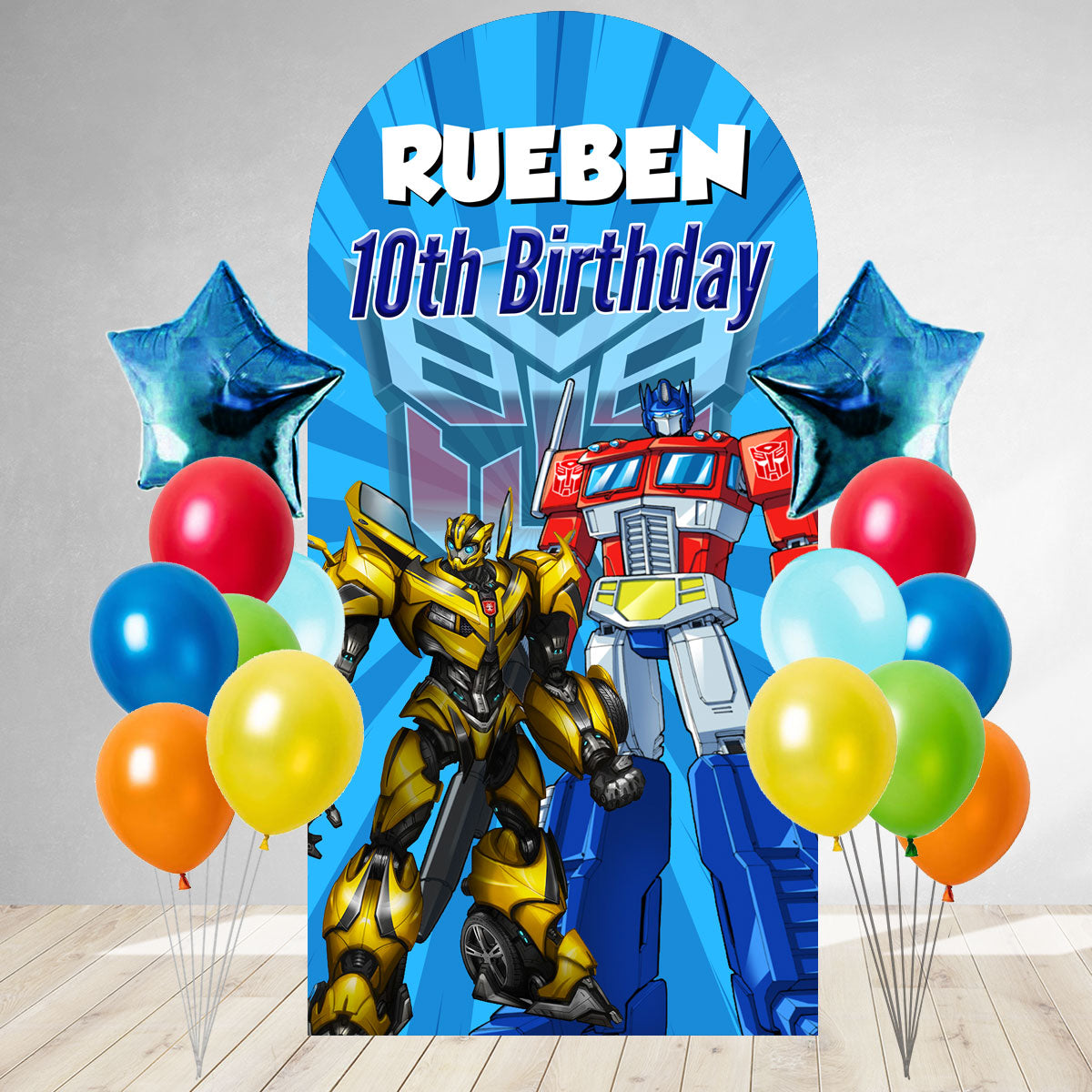 Transformers DIY Birthday Backdrop & Balloon Set