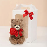 Valentine's Day Bear with Red Rose Soft Toy