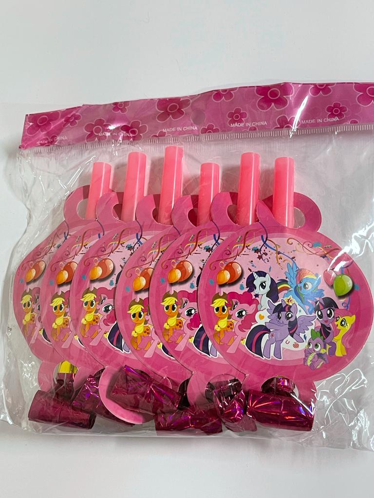 Party blowouts with little pony medallion for the goody bags.
