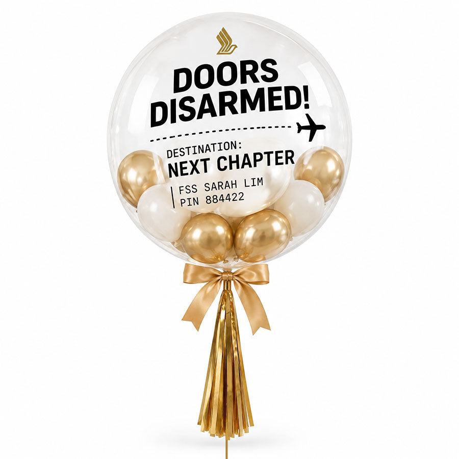 Customised Classic Airline Cabin Crew Doors Disarmed Bubble Balloon