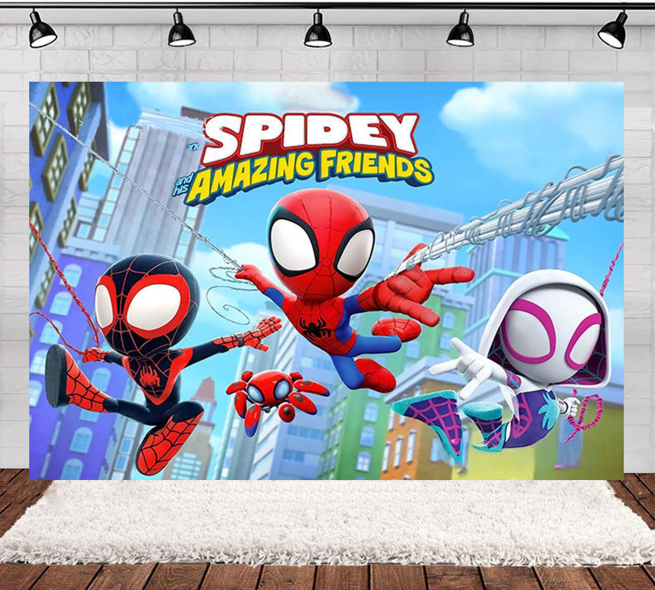 Spidey & His Amazing Friends Birthday Fabric Backdrop Banner