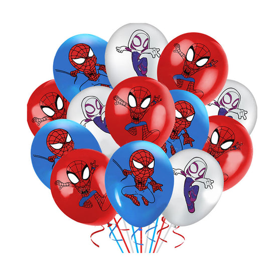 11" Spidey Latex Balloons filled with helium