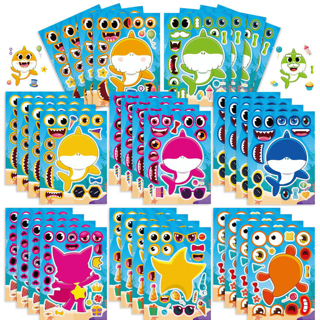 Baby Shark Make a Face Activity Sticker Sheets