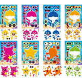 Baby Shark Make a Face Activity Sticker Sheets provides hours of fun for the birthday kids.