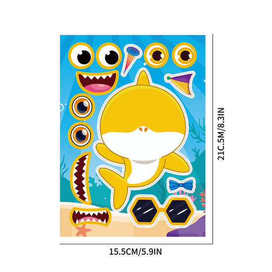 Load image into Gallery viewer, Baby Shark Make a Face Activity Sticker Sheets
