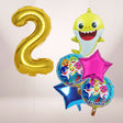 Includes a Jumbo Baby Shark Balloon Bouquet and a jumbo number balloon for the great celebration!