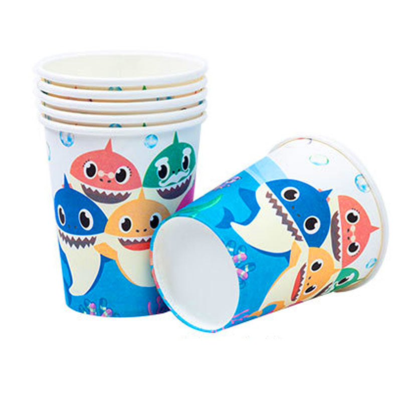 Pink Fong Baby Shark Party Cups - for a wonderful birthday party decoration.
